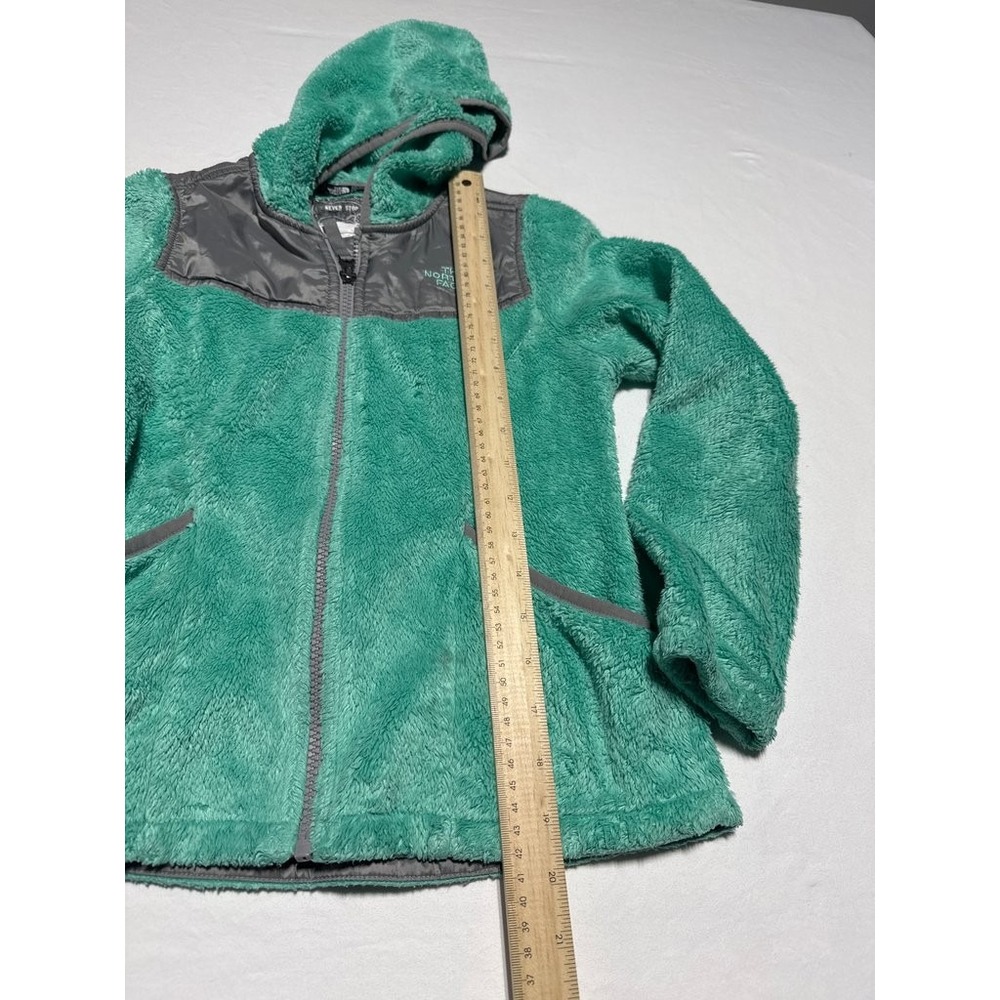 The North Face Osito Fleece Hoodie Jacket Girls S/P 7-8 Mint Green Gray - Picture 5 of 5